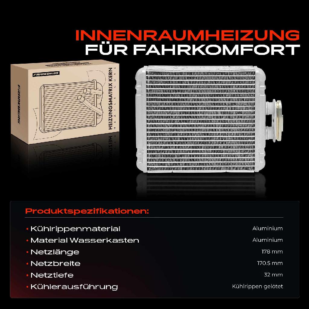 1x Wärmetauscher Innenraumheizung für VW Polo 6R Audi A1 Skoda Fabia Rapid Seat