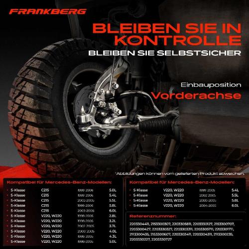 1x Querlenker Satz Vorderachse für Mercedes-Benz S-Klasse Coupe V220 W220 C215 2.8L 3.2L 1998-2006 Bild 1x Querlenker Satz Vorderachse für Mercedes-Benz S-Klasse Coupe V220 W220 C215 2.8L 3.2L 1998-2006