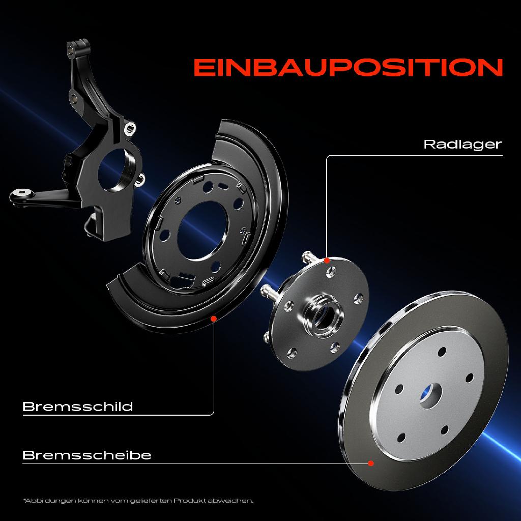 4x Ankerblech Bremsscheibe Vorne und Hinten für VW Polo 9A Seat Ibiza Fabia Audi A1