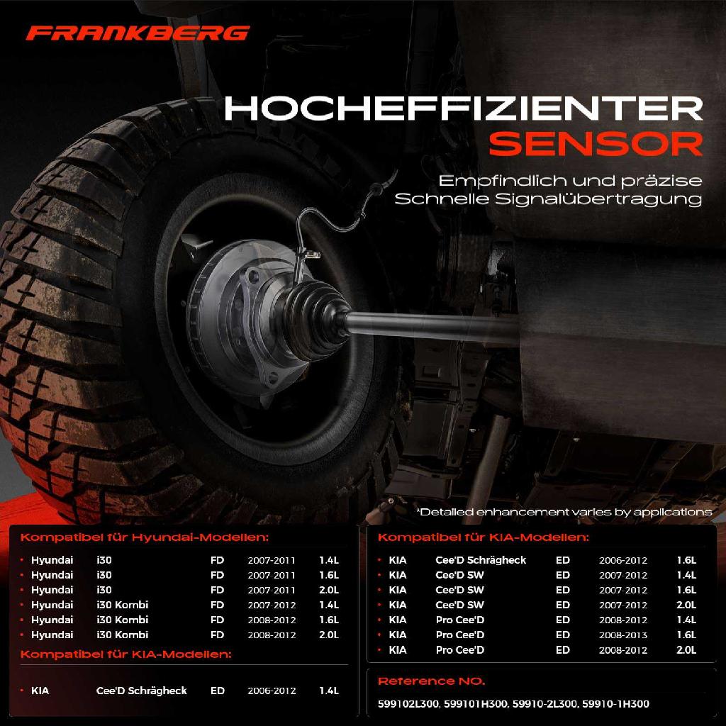 1x ABS Sensor Hinterachse links für Hyundai i30 Kombi KIA Cee'D Schrägheck SW Pro 1.4L 1.6L 2.0L 2006-2013