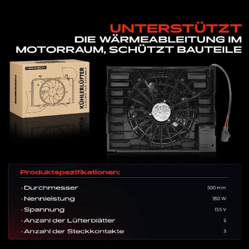Frankberg 1x Motorkühller Einfachlüfter mit Kühlerlüfterrahmen BMW 7er E65 E66 E67 735i 745i 760i Bild Frankberg 1x Motorkühller Einfachlüfter mit Kühlerlüfterrahmen BMW 7er E65 E66 E67 735i 745i 760i