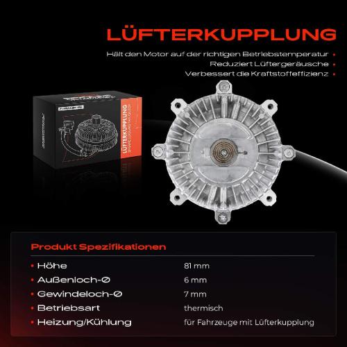 1x Lüfterkupplung Kühlerlüfte für Hyundai H-1 A1 2.5L 1997-2004 Bild 1x Lüfterkupplung Kühlerlüfte für Hyundai H-1 A1 2.5L 1997-2004