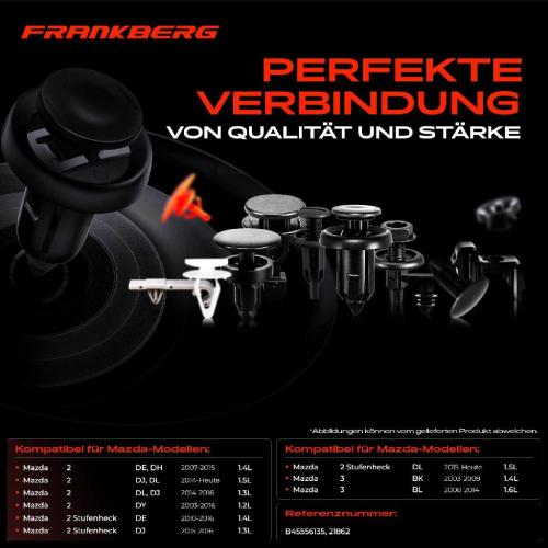 Frankberg 10x Befestigungsclips Stoßstange Unterboden für Mazda I II 2 3 6 Station Wagon Bild Frankberg 10x Befestigungsclips Stoßstange Unterboden für Mazda I II 2 3 6 Station Wagon