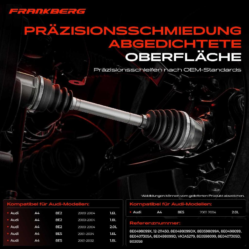 1x Antriebswelle Gelenksatz Vorderachse für Audi A4 8E2 Avant 8E5 1.6L 1.8L 2.0L 2000-2004