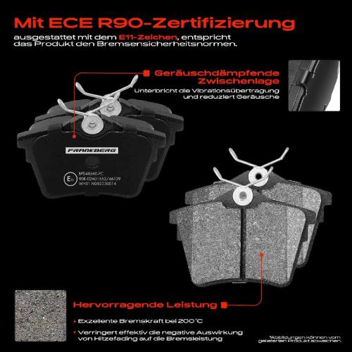 4x Bremsbeläge Hinterachse für Citroën C5 III Break Peugeot 407 Coupe SW 607 2004-2017 Bild 4x Bremsbeläge Hinterachse für Citroën C5 III Break Peugeot 407 Coupe SW 607 2004-2017