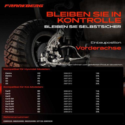 2x Spurstangenkopf Vorderachse für Hyundai Elantra Stufenheck i30 Kombi KIA Cee'D Schrägheck SW Pro Bild 2x Spurstangenkopf Vorderachse für Hyundai Elantra Stufenheck i30 Kombi KIA Cee'D Schrägheck SW Pro
