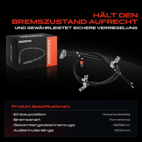 1x Seilzug Feststellbremse Hinterachse beidseitig für Opel Adam M13 1.0L 1.2L 1.4L 2012-2019 Bild 1x Seilzug Feststellbremse Hinterachse beidseitig für Opel Adam M13 1.0L 1.2L 1.4L 2012-2019
