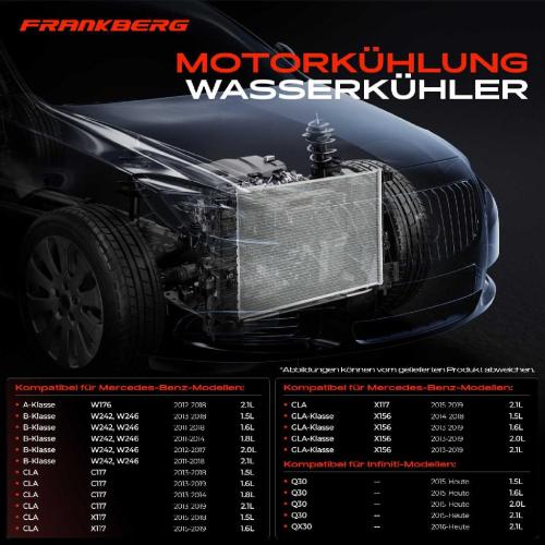 1x Kühler Wasserkühler Motorkühler für Mercedes W176 W242 C117 X156 Infiniti Q30 Bild 1x Kühler Wasserkühler Motorkühler für Mercedes W176 W242 C117 X156 Infiniti Q30