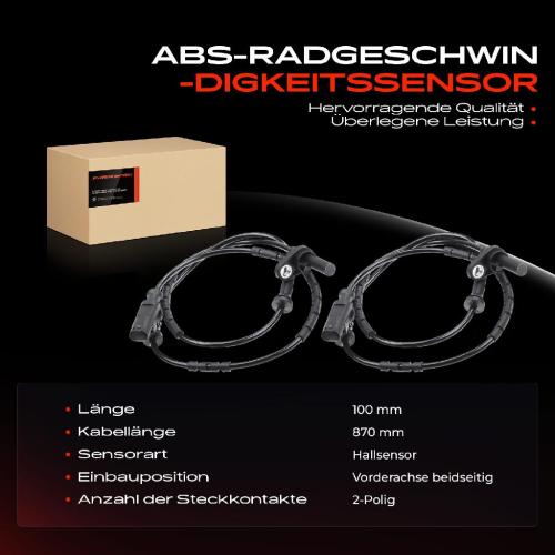 2x ABS Sensor Vorne für BMW Z4 Roadster E89 2.0L 2.5L 3.0L 2009-2016 Bild 2x ABS Sensor Vorne für BMW Z4 Roadster E89 2.0L 2.5L 3.0L 2009-2016
