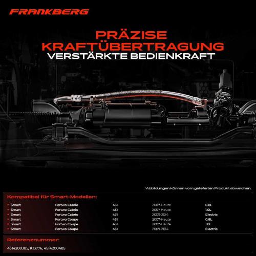 2x Seilzug Feststellbremse Hinterachse beidseitig für Smart Fortwo Cabrio Coupe 451 Bj ab 2007 Bild 2x Seilzug Feststellbremse Hinterachse beidseitig für Smart Fortwo Cabrio Coupe 451 Bj ab 2007