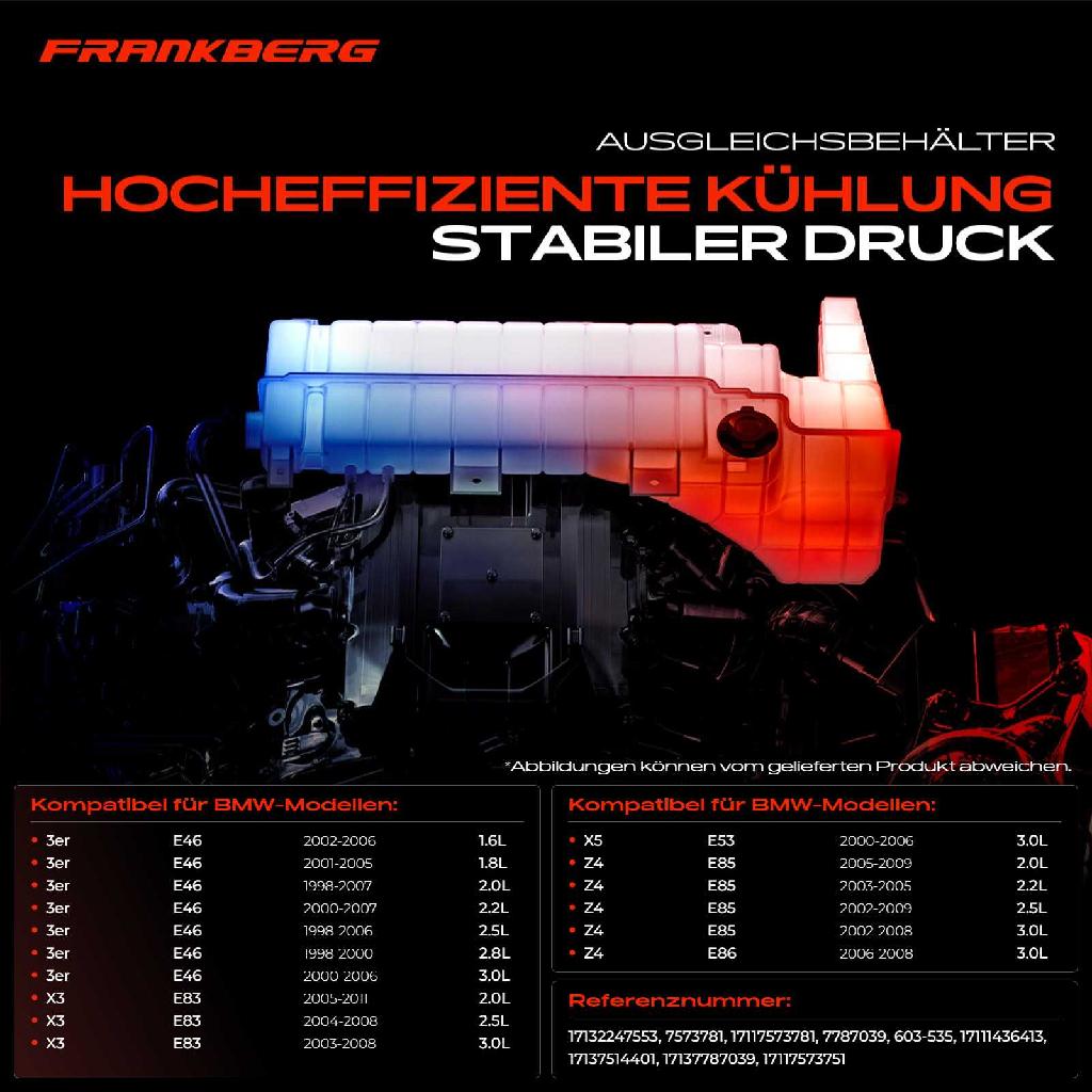 1x Ausgleichsbehälter Kühlmittelbehälter für BMW 3er Cabriolet Coupe Touring E46 E83 E53 E85