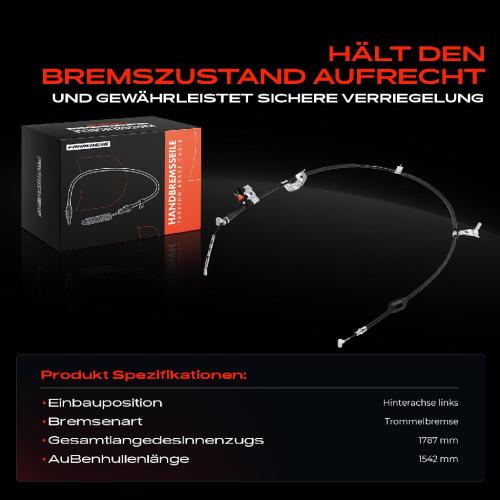 1x Seilzug Feststellbremse Hinterachse links für Fiat Sedici 189 Suzuki SX4 EY GY Bild 1x Seilzug Feststellbremse Hinterachse links für Fiat Sedici 189 Suzuki SX4 EY GY