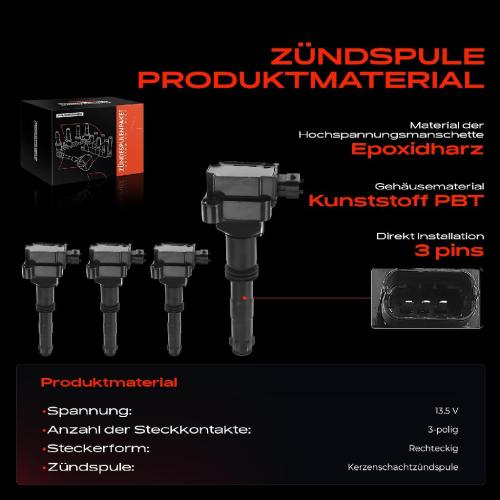 4x Zündmodul Zündspule für Porsche 911 Cabriolet Targa Boxster Cayman 3.4L 3.6L 3.8L 2.5L 2.7L 3.2L 1996-2012 Bild 4x Zündmodul Zündspule für Porsche 911 Cabriolet Targa Boxster Cayman 3.4L 3.6L 3.8L 2.5L 2.7L 3.2L 1996-2012