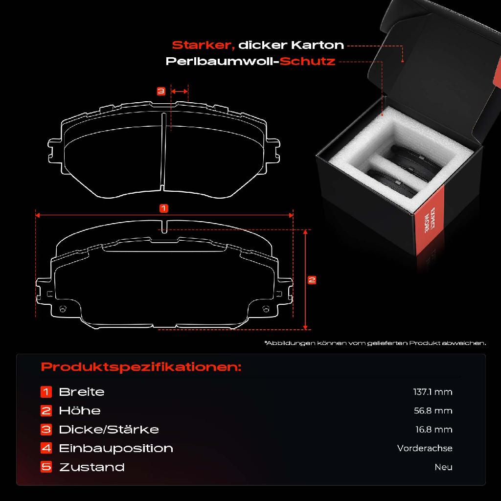 4x Bremsbeläge Vorderachse für Subaru BRZ Forester Impreza Schrägheck Stufenheck Legacy V Station Wagon