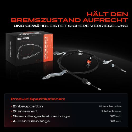 1x Seilzug Feststellbremse Hinterachse rechts für Hyundai i30 GD GDE i30 Coupe Bj ab 2011 Bild 1x Seilzug Feststellbremse Hinterachse rechts für Hyundai i30 GD GDE i30 Coupe Bj ab 2011