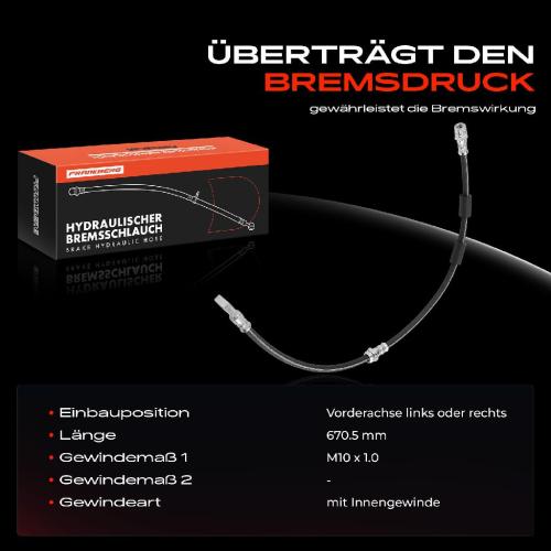 Frankberg 1x Bremsschlauch Bremsschläuche Vorderachse Links oder Rechts für VW Golf CD1 DA1 Tiguan Audi A3 8YM 8YS Bild Frankberg 1x Bremsschlauch Bremsschläuche Vorderachse Links oder Rechts für VW Golf CD1 DA1 Tiguan Audi A3 8YM 8YS