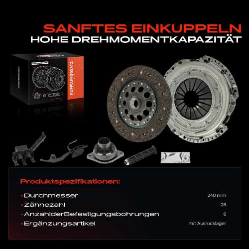 Frankberg 1x Kupplungssatz für Audi A4 8K2 A4 Allroad 8KH A4 Avant 8K5 A5 8T3 A5 Cabriolet 8F7 A5 Sportback 8TA Q5 8RB Bild Frankberg 1x Kupplungssatz für Audi A4 8K2 A4 Allroad 8KH A4 Avant 8K5 A5 8T3 A5 Cabriolet 8F7 A5 Sportback 8TA Q5 8RB