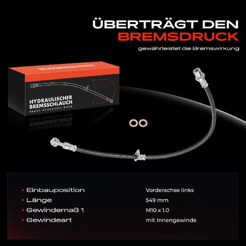 Frankberg 1x Bremsschlauch Bremsschläuche Vorderachse Links für Subaru Outback BM BR Legacy V Bild Frankberg 1x Bremsschlauch Bremsschläuche Vorderachse Links für Subaru Outback BM BR Legacy V