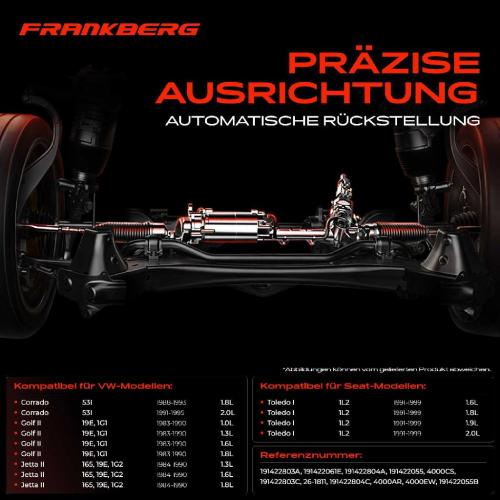 Frankberg 1x Lenkgetriebe Servolenkgetriebe für VW Golf II Jetta II 19E Corrado Seat Toledo I 1L Bild Frankberg 1x Lenkgetriebe Servolenkgetriebe für VW Golf II Jetta II 19E Corrado Seat Toledo I 1L