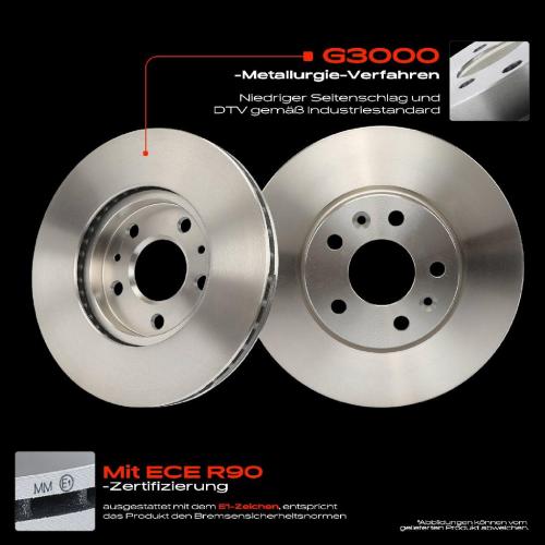 Frankberg 2x Bremsscheiben Vorderachse für Mercedes-Benz Citan Tourer W420 Nissan Renault Bj ab 2015 Bild Frankberg 2x Bremsscheiben Vorderachse für Mercedes-Benz Citan Tourer W420 Nissan Renault Bj ab 2015