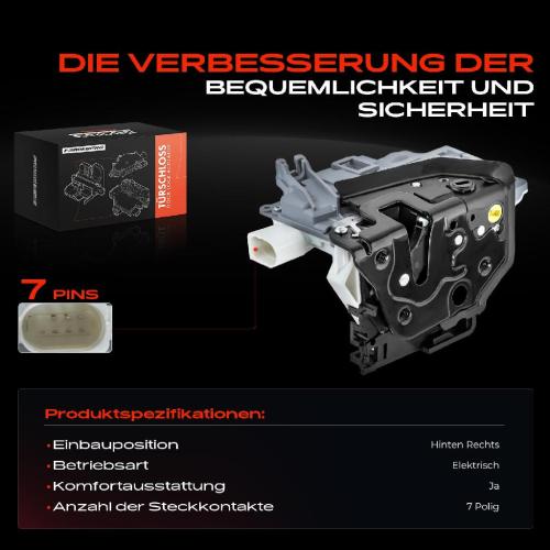 1x Türschloss Hinten Rechts für Audi A4 8K2 A4 Allroad 8KH A4 Avant 8K5 A5 8T3 A5 Sportback 8TA Q3 8UB 8UG Bild 1x Türschloss Hinten Rechts für Audi A4 8K2 A4 Allroad 8KH A4 Avant 8K5 A5 8T3 A5 Sportback 8TA Q3 8UB 8UG