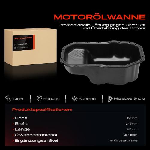 Frankberg 1x Ölwanne Motorölwanne für VW Polo Jetta IV Skoda Fabia II Rapid Seat Ibiza IV 1.6L Bild Frankberg 1x Ölwanne Motorölwanne für VW Polo Jetta IV Skoda Fabia II Rapid Seat Ibiza IV 1.6L