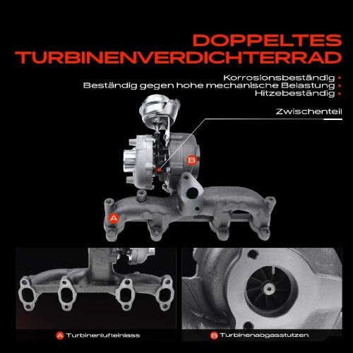 Frankberg 1x Turbolader Abgaskrümmer Einheit für VW Golf Polo Passat Sharan Touran Audi A3 Sportback Ford Seat Skoda Bild Frankberg 1x Turbolader Abgaskrümmer Einheit für VW Golf Polo Passat Sharan Touran Audi A3 Sportback Ford Seat Skoda