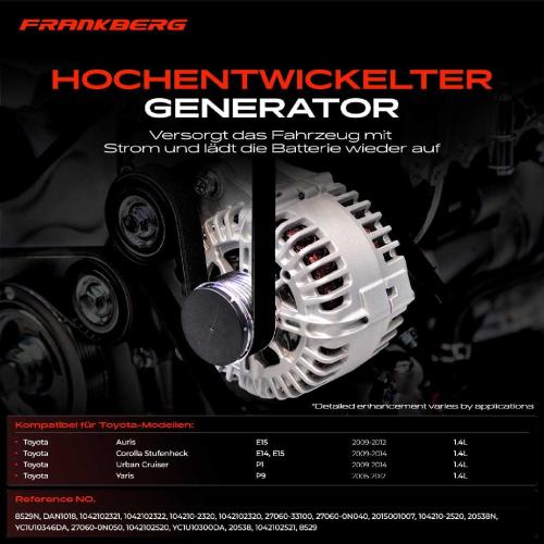 1x Lichtmaschine Generator für Toyota Auris Corolla E15 Urban Cruiser P1 Yaris Bild 1x Lichtmaschine Generator für Toyota Auris Corolla E15 Urban Cruiser P1 Yaris