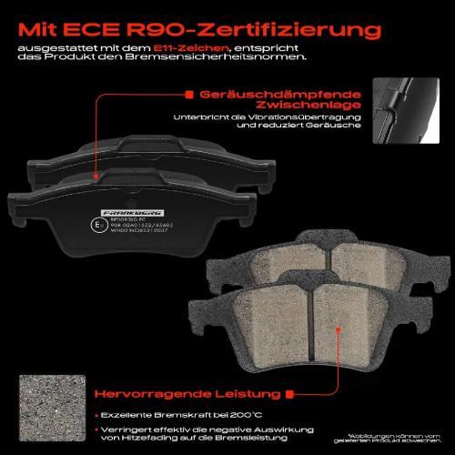 Frankberg 4x Bremsbeläge Hinterachse für Opel GT Signum Vectra C Caravan CC Pontiac Solstice Volvo C30 C70 S40 V40 Bild Frankberg 4x Bremsbeläge Hinterachse für Opel GT Signum Vectra C Caravan CC Pontiac Solstice Volvo C30 C70 S40 V40