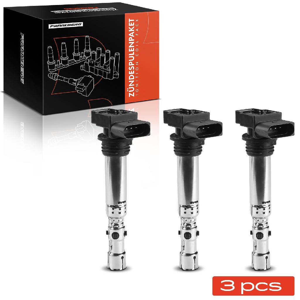 Frankberg 3x Zündmodul Zündspule für VW Fox Schrägheck Polo Seat Ibiza III Skoda Fabia I Combi Praktik Stufenheck II