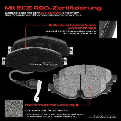 4x Bremsbeläge Vorderachse für VW Arteon Shooting Brake Caddy Alltrack MPV Kasten/MPV IV Kasten Bild 4x Bremsbeläge Vorderachse für VW Arteon Shooting Brake Caddy Alltrack MPV Kasten/MPV IV Kasten