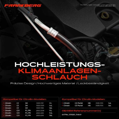 1x Hochdruckleitung Niederdruckleitung Klimaanlage für Citroën C2 C3 I C3 Pluriel 1.4L 1.6L Bild 1x Hochdruckleitung Niederdruckleitung Klimaanlage für Citroën C2 C3 I C3 Pluriel 1.4L 1.6L