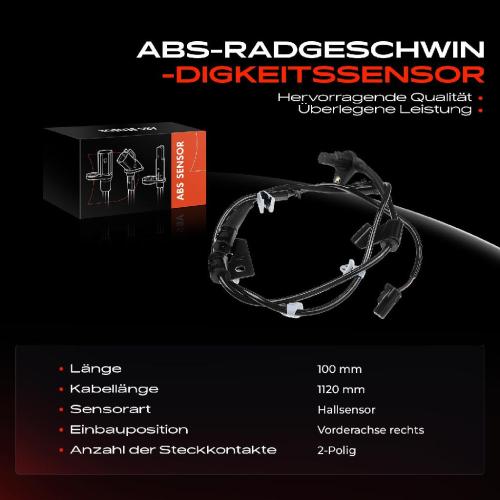 1x ABS Sensor Vorderachse rechts für Hyundai Coupe GK Tiburon Coupe 1.6L 2.0L 2.7L 2004-2009 Bild 1x ABS Sensor Vorderachse rechts für Hyundai Coupe GK Tiburon Coupe 1.6L 2.0L 2.7L 2004-2009