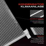 1x Kondensator Klimaanlage für Ford Mondeo III Stufenheck Turnier 1.8L-3.0L 2000-2007