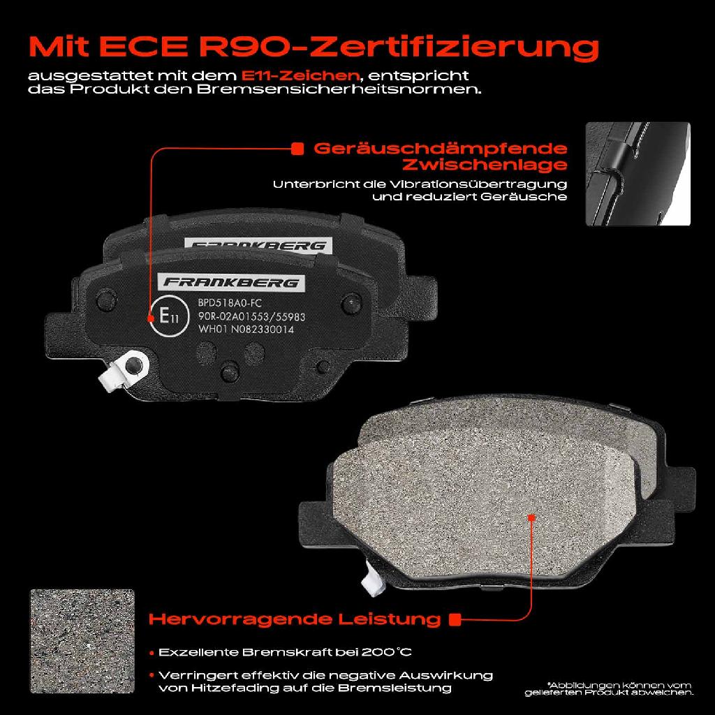 4x Bremsbeläge Hinterachse für Fiat Tipo Kombi Schrägheck Stufenheck 356 357 2015-2020