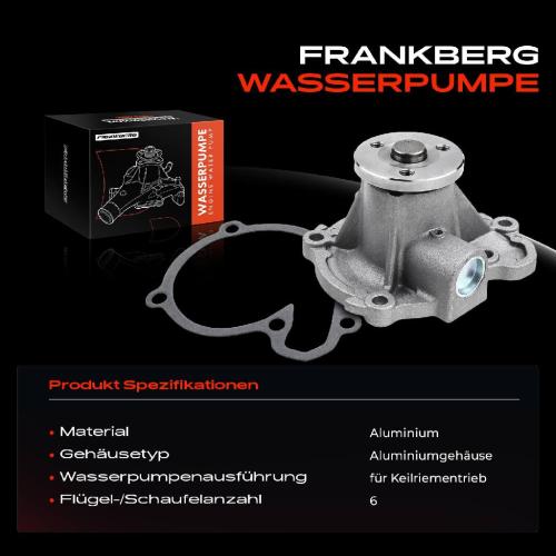 Frankberg 1x Wasserpumpe Kühlwasserpumpe für Nissan Micra III Micra C C III K12 1.0L-1.4L 16V Note E11 1.4L Bild Frankberg 1x Wasserpumpe Kühlwasserpumpe für Nissan Micra III Micra C C III K12 1.0L-1.4L 16V Note E11 1.4L