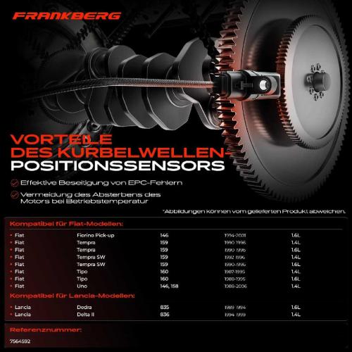 1x Kurbelwellensensor Impulsgeber für Fiat Fiorino Tempra Tipo Uno Lancia 1.4L 1.6L Bild 1x Kurbelwellensensor Impulsgeber für Fiat Fiorino Tempra Tipo Uno Lancia 1.4L 1.6L