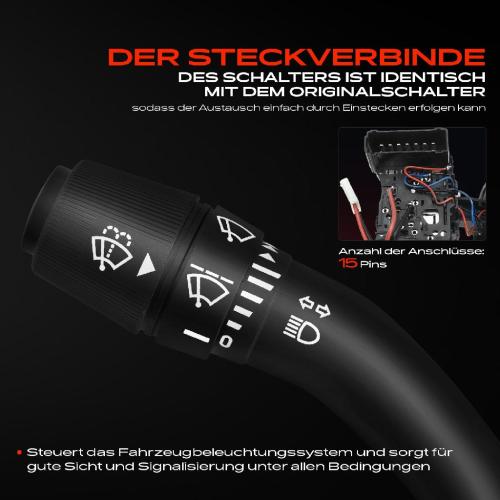 1x Kombischalter Lenkstockschalter für Renault Megane BA0/1 EA0/1 DA0/1 KA0/1 LA0/1 Bild 1x Kombischalter Lenkstockschalter für Renault Megane BA0/1 EA0/1 DA0/1 KA0/1 LA0/1