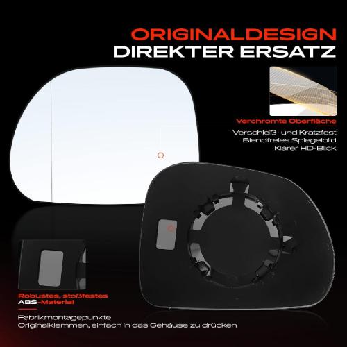 1x Spiegelglas Außenspiegel links für Fiat 500L 351 352 0.9L Bj ab 2012 Bild 1x Spiegelglas Außenspiegel links für Fiat 500L 351 352 0.9L Bj ab 2012