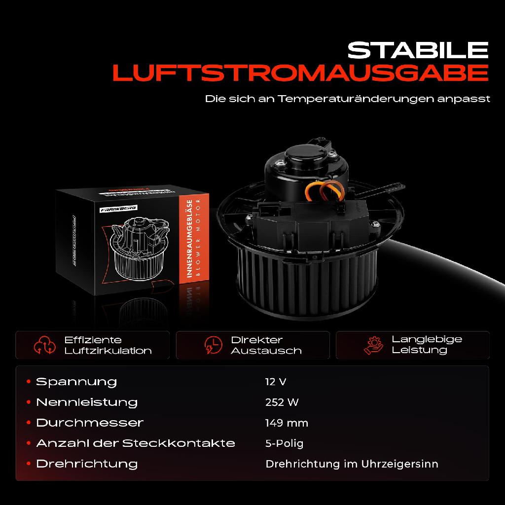 1x Gebläsemotor Innenraumgebläse für VW Golf VI Cabriolet Passat Variant AUDI A3 Q3 TT SEAT SKODA
