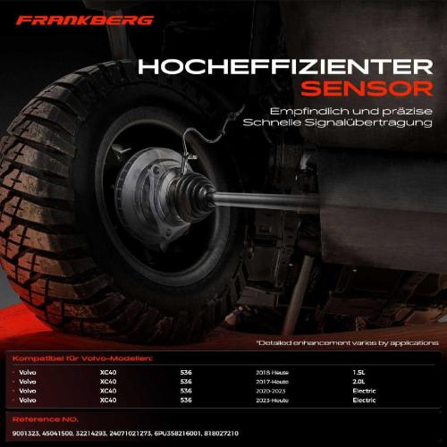 Frankberg 2x ABS Sensor Hinterachse beidseitig für Volvo XC40 536 1.5L 2.0L Bj ab 2017 Bild Frankberg 2x ABS Sensor Hinterachse beidseitig für Volvo XC40 536 1.5L 2.0L Bj ab 2017