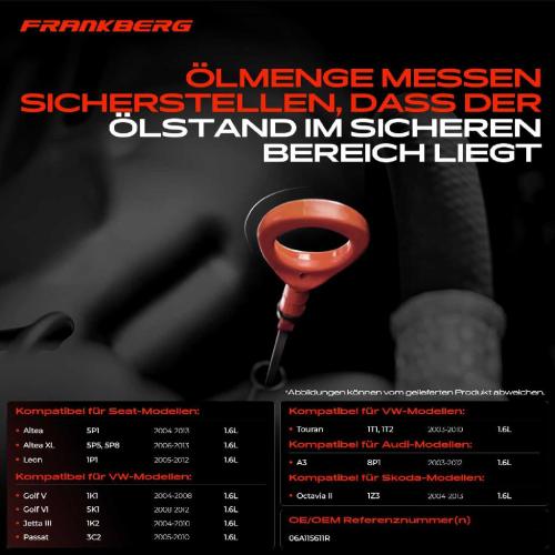1x Ölmessstab Ölpeilstab Ölstab für VW Caddy 3 Skoda Octavia II Audi A3 Seat Altea Bild 1x Ölmessstab Ölpeilstab Ölstab für VW Caddy 3 Skoda Octavia II Audi A3 Seat Altea