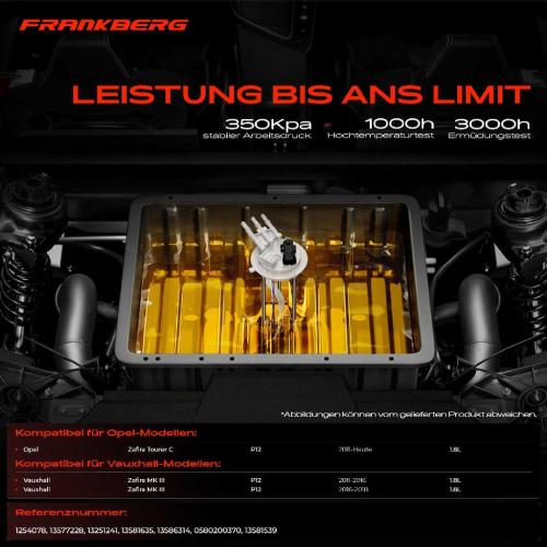 Frankberg 1x Kraftstoffpumpe für Opel Zafira Tourer C P12 Vauxhall Zafira MK III P12 1.8L Bj ab 2011 Bild Frankberg 1x Kraftstoffpumpe für Opel Zafira Tourer C P12 Vauxhall Zafira MK III P12 1.8L Bj ab 2011