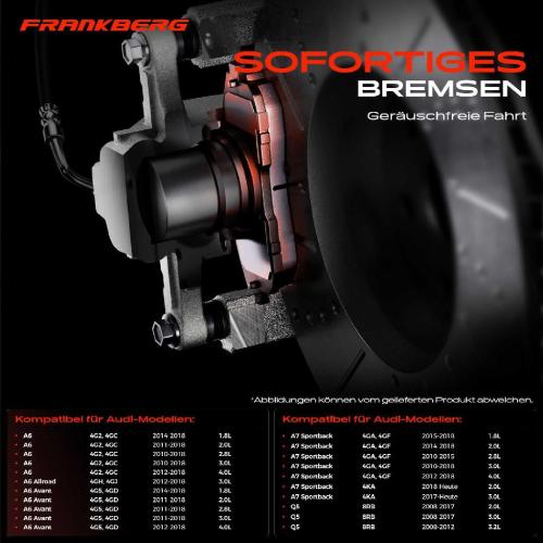 4x Bremsbeläge Vorderachse für Audi A6 Allroad Avant A7 Sportback Q5 4G2 4GC 2008-2025 Bild 4x Bremsbeläge Vorderachse für Audi A6 Allroad Avant A7 Sportback Q5 4G2 4GC 2008-2025