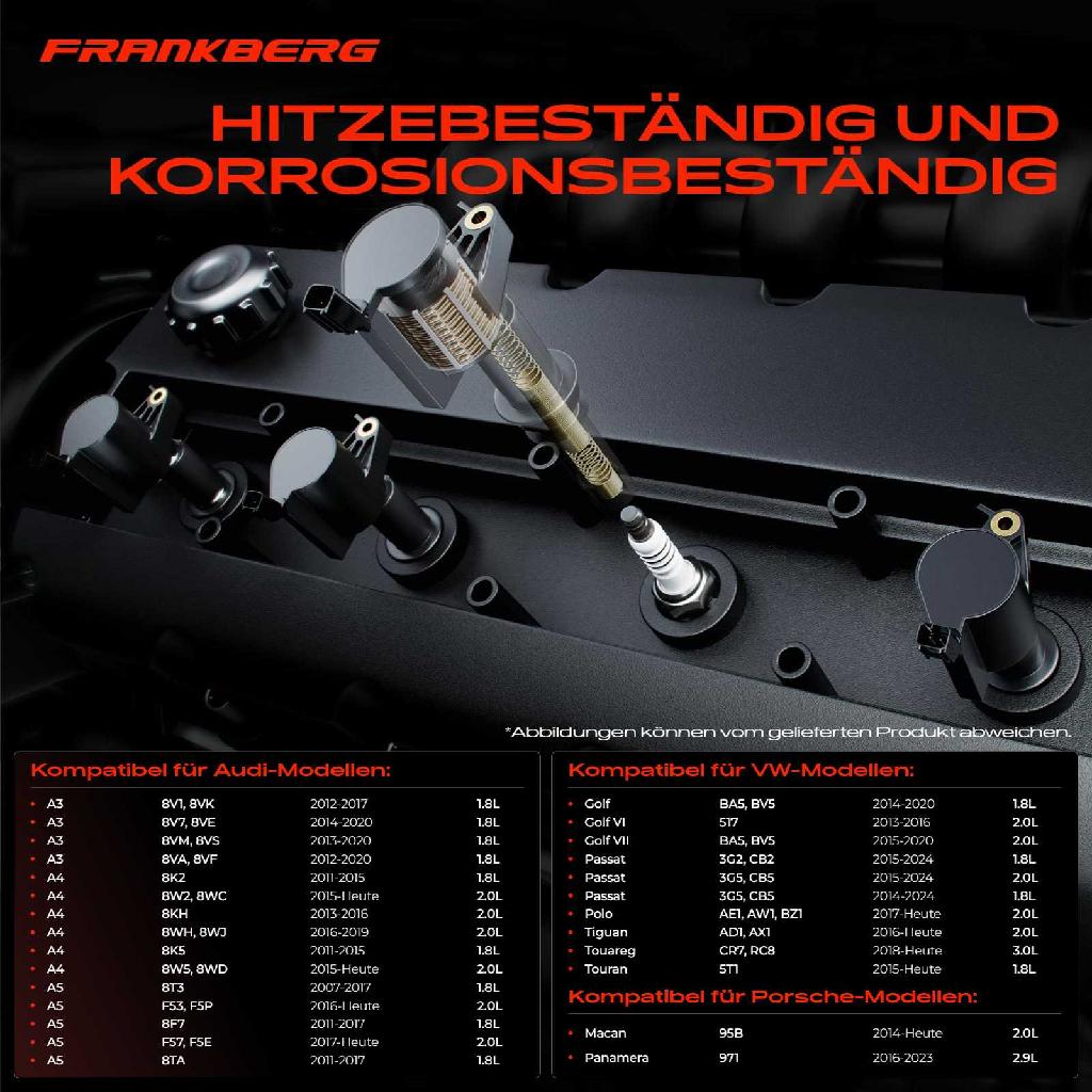 4x Zündmodul Zündspule für VW Golf Alltrack VI VII Variant Polo Passat Scirocco Sharan Tiguan Allspace Touareg