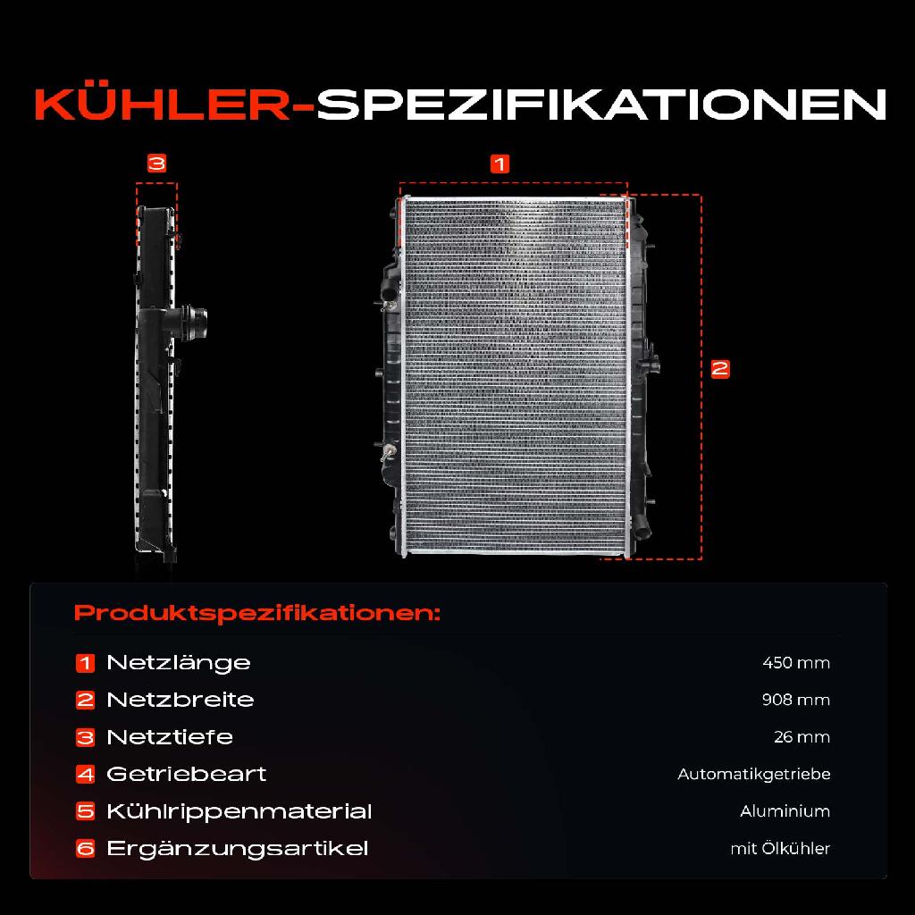 1x Kühler Wasserkühler Motorkühler für Nissan Patrol GR V Wagon Y61 2.8L 3.0L