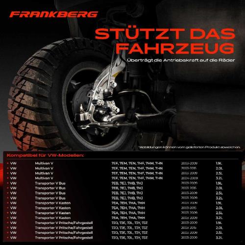 Frankberg 1x Achsschenkel Radaufhängung Vorderachse Rechts für VW Multivan 5 Transporter 5 2003-2015 Bild Frankberg 1x Achsschenkel Radaufhängung Vorderachse Rechts für VW Multivan 5 Transporter 5 2003-2015
