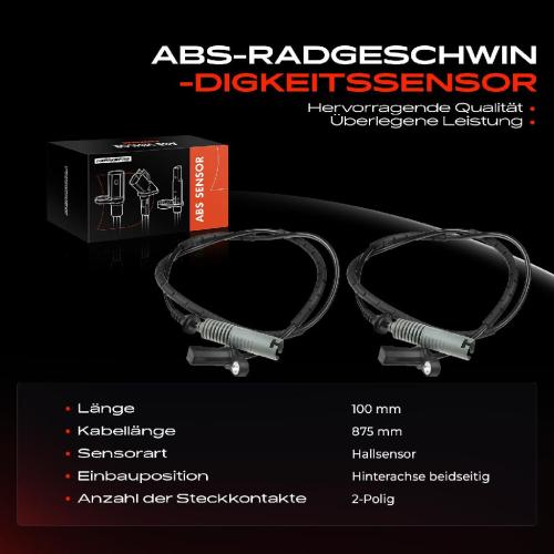 Frankberg 2x ABS Sensor Hinterachse beidseitig für BMW 1er E81 E87 1er Cabriolet E88 1er Coupe E82 3er Coupe E90 E92 E91 Bild Frankberg 2x ABS Sensor Hinterachse beidseitig für BMW 1er E81 E87 1er Cabriolet E88 1er Coupe E82 3er Coupe E90 E92 E91