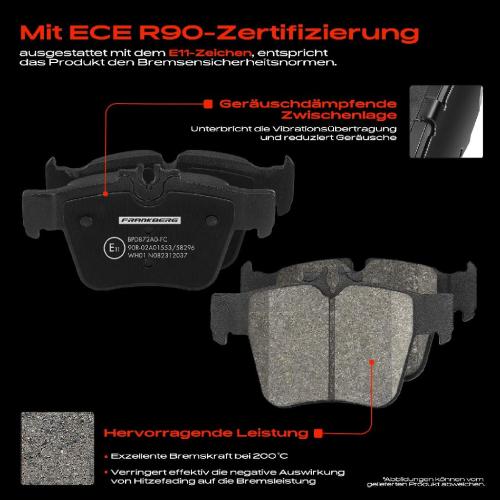 Frankberg 4x Bremsbeläge Hinterachse für Mercedes-Benz W205 A205 C205 S205 X253 C253 2015-2025 Bild Frankberg 4x Bremsbeläge Hinterachse für Mercedes-Benz W205 A205 C205 S205 X253 C253 2015-2025