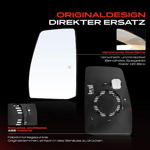 1x Spiegelglas Außenspiegel links für Ford Tourneo Custom V362 Bus F3 Kasten FY FZ Bild 1x Spiegelglas Außenspiegel links für Ford Tourneo Custom V362 Bus F3 Kasten FY FZ